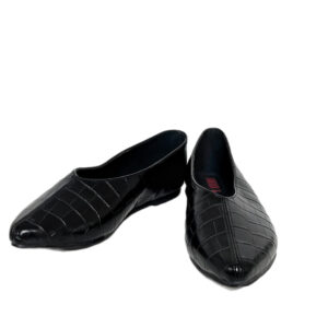 BALERINA FLAT COCODRILO NEGRO